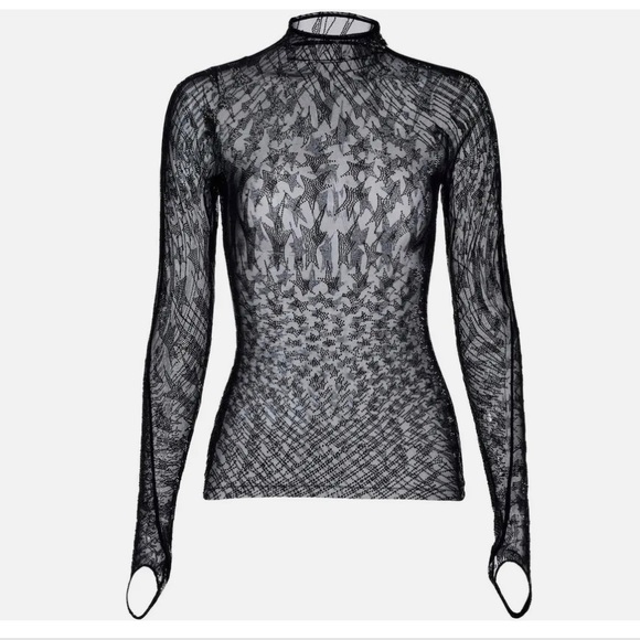 MUGLER X H&M Rhinestone-embellished mesh top XL - Picture 1 of 3